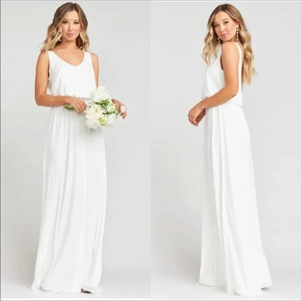 Show Me Your Mumu Kendall White Maxi Dress Gown XS